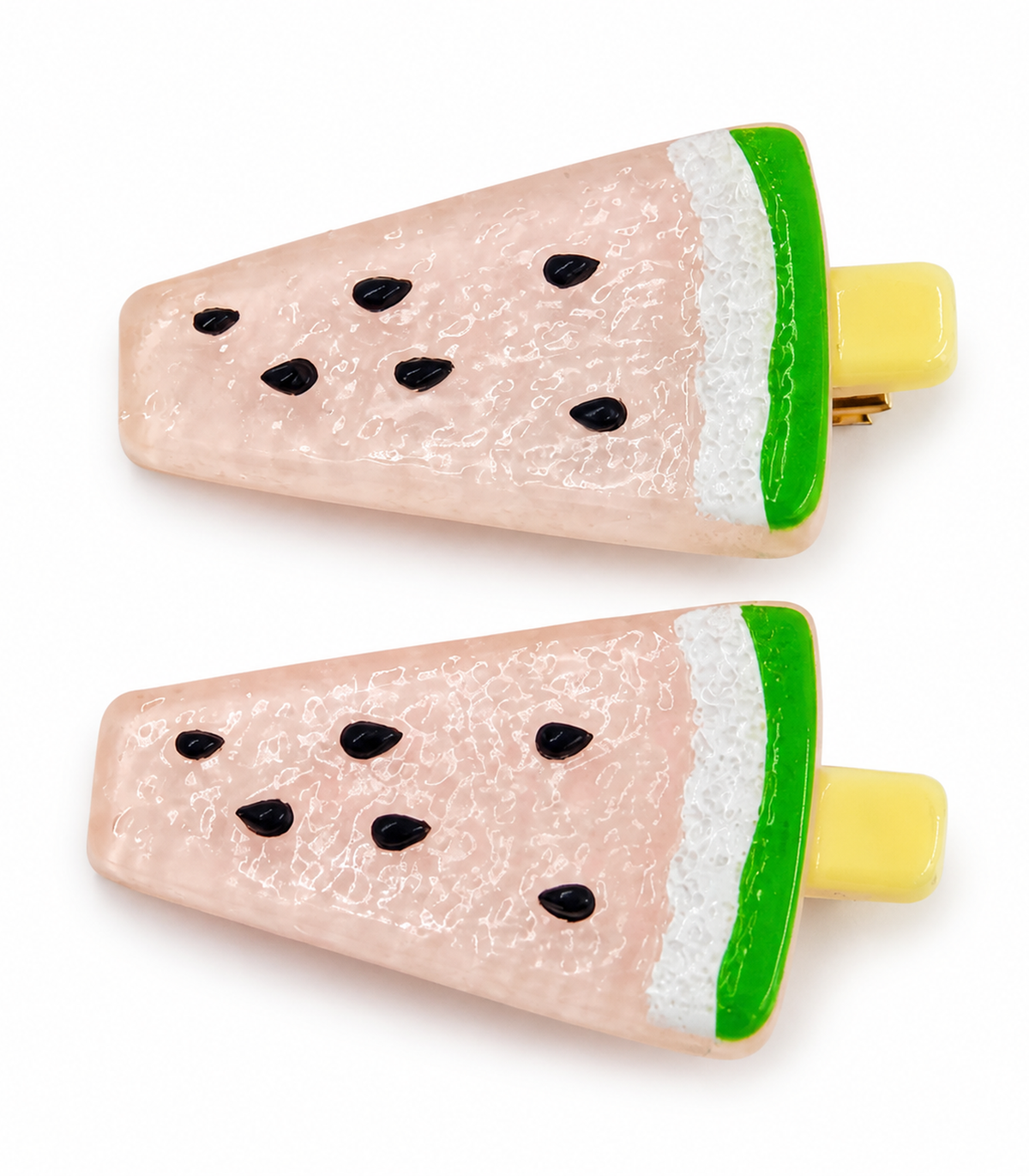 Blush Watermelon Barrette Pair on white background