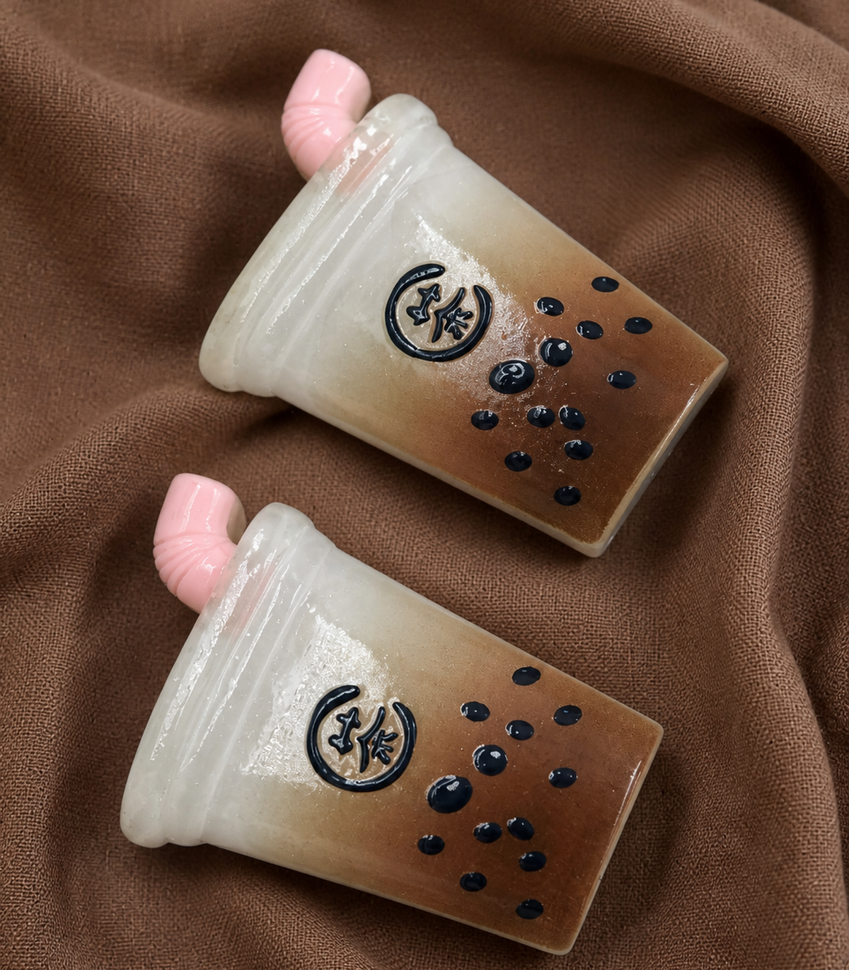 Bubble Tea Barrette Pair close-up view
