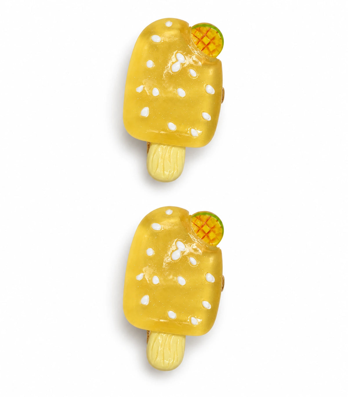 Golden Mango Popsicle Clip Pair on a clean white background