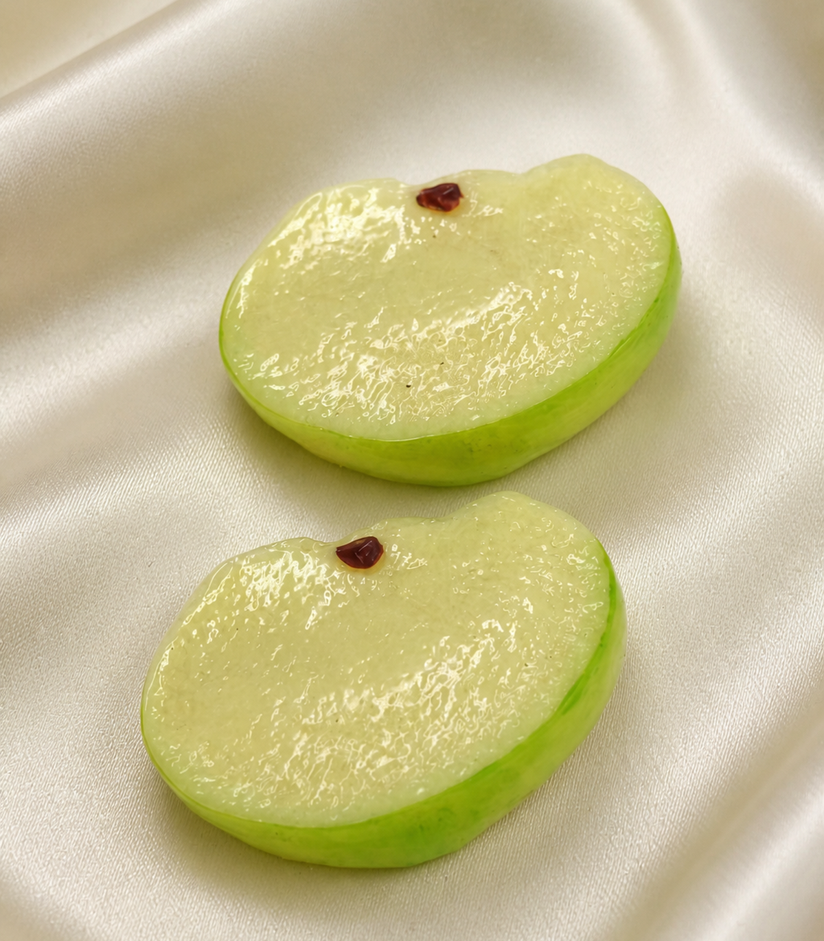 Green Apple Barrette Pair close-up view