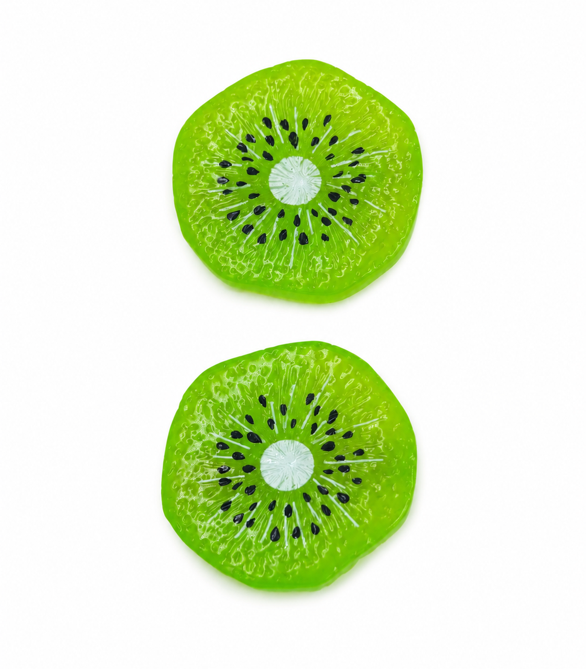 Kiwi Slice Barrette Pair on white background