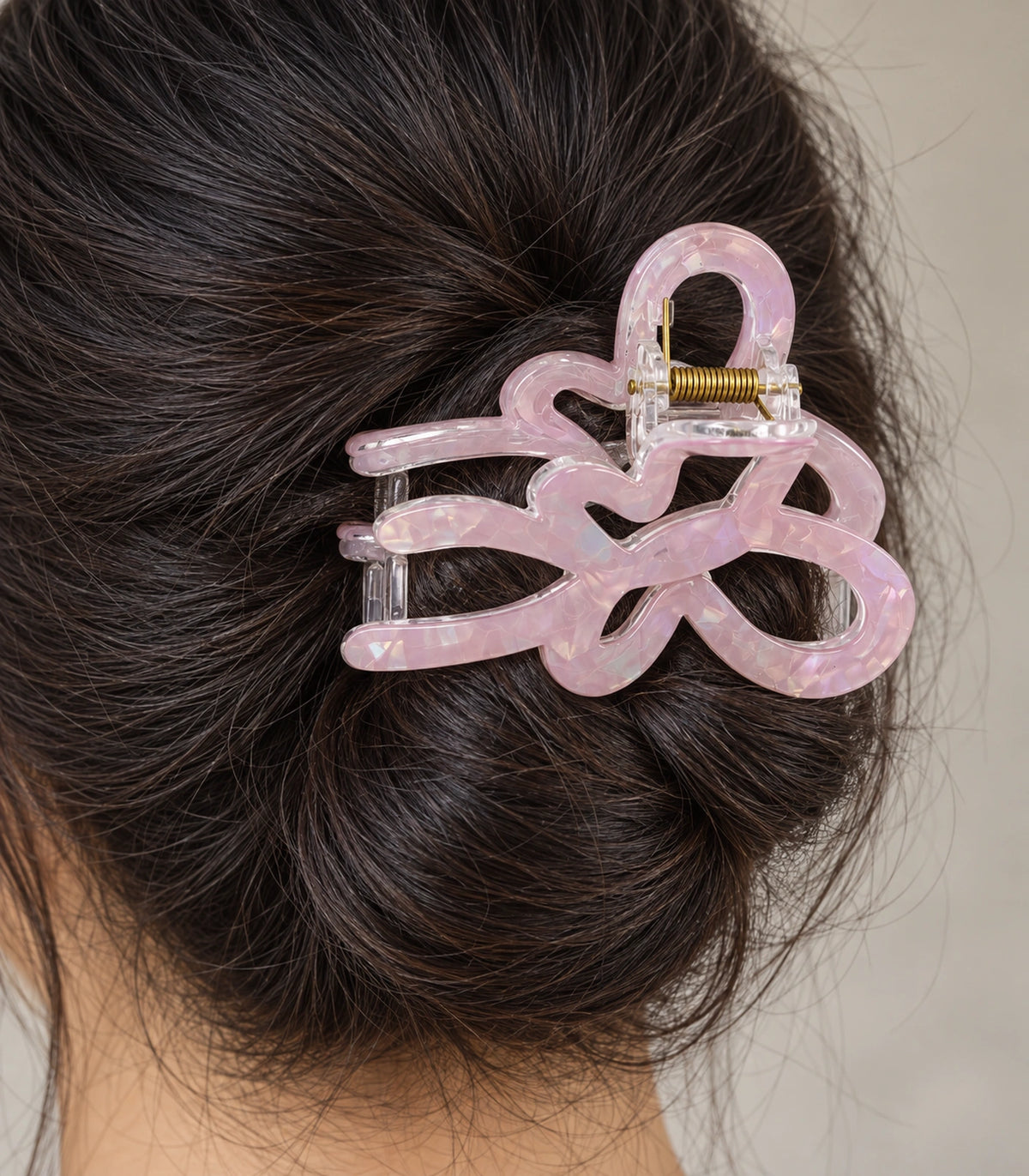 JIMIKI Iridescent Butterfly Hair Claw Clips in Lavender, close-up detail #color_lavender