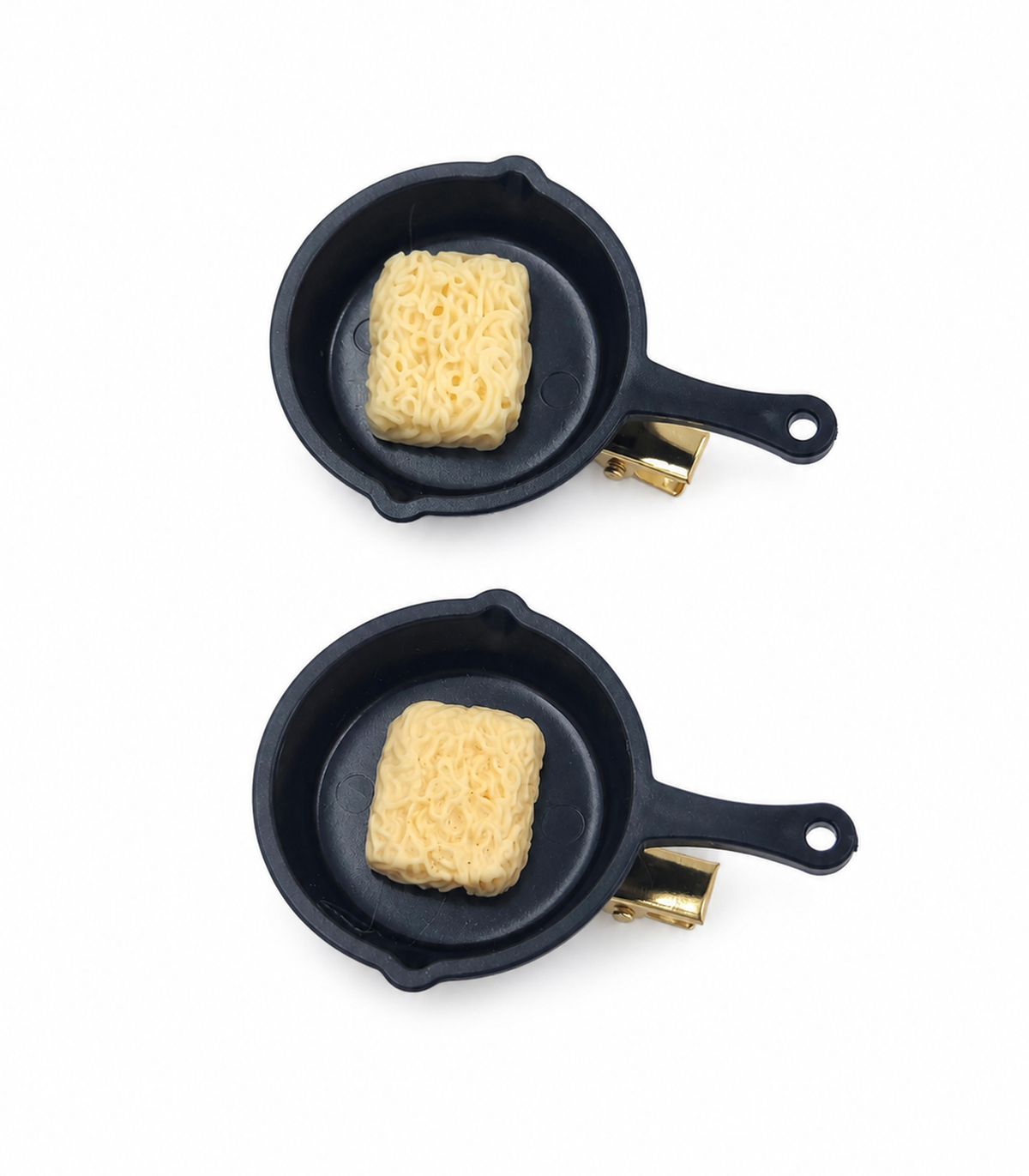 Noodle Pan Barrette Pair on white background