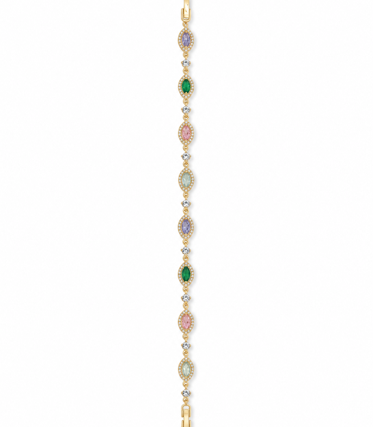 Pastel Marquise Crystal Link Bracelet on white background