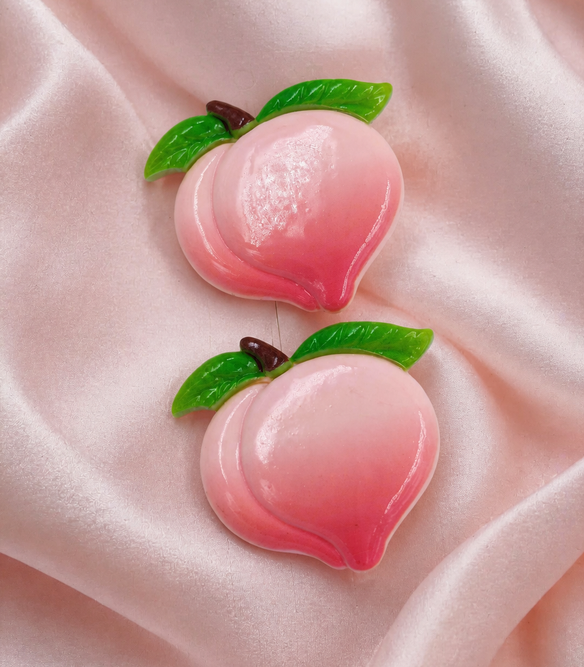 Pink Peach Barrette Pair close-up view