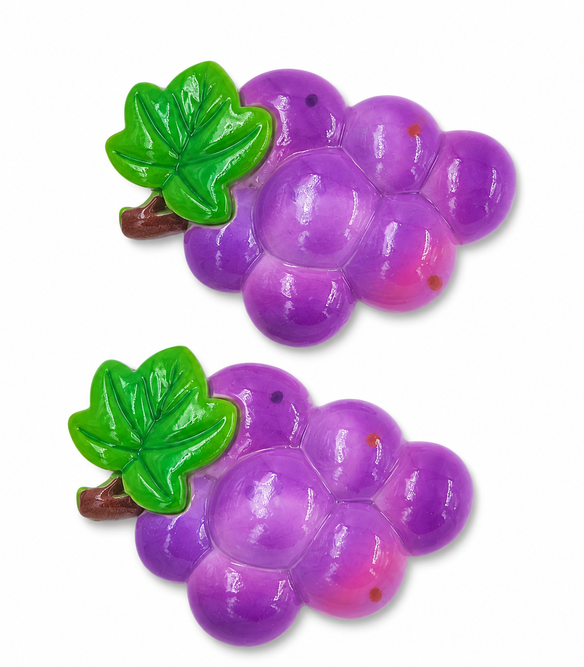 Purple Grape Barrette Pair on white background