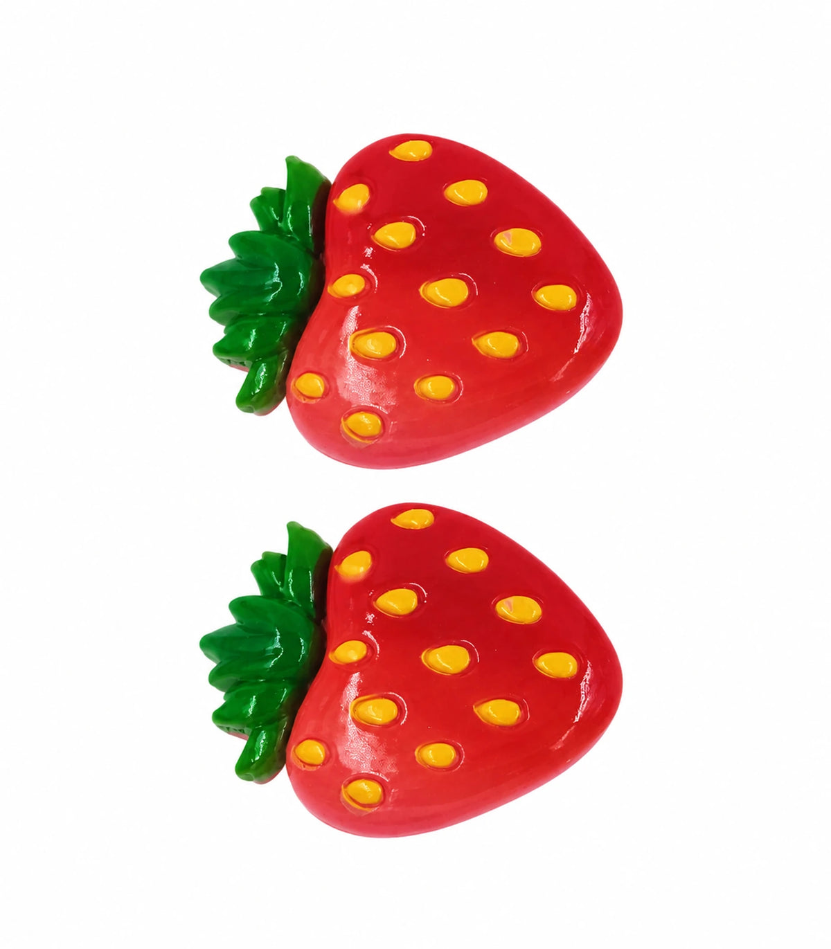 Red Strawberry Clip Pair on a clean white background