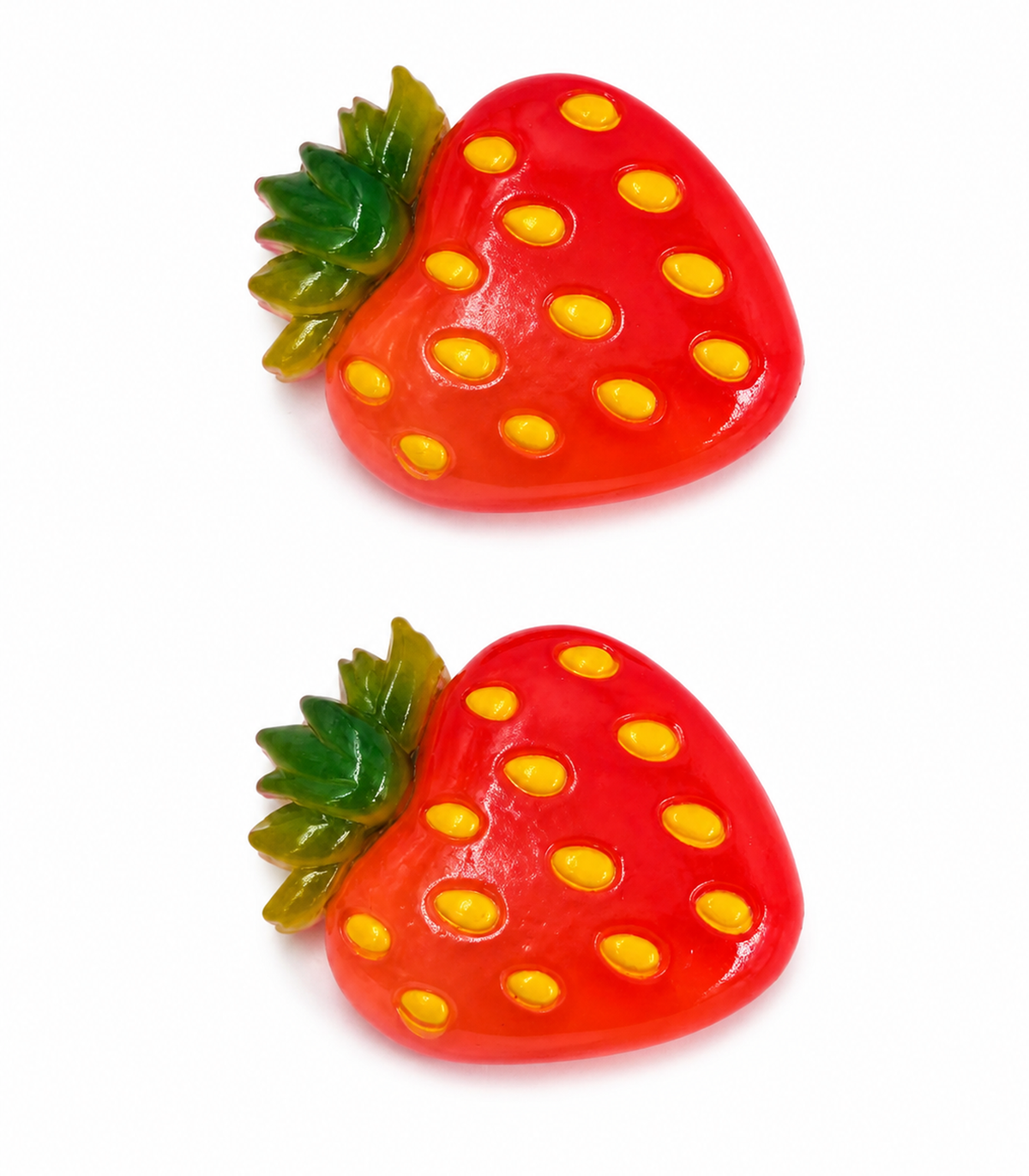 Strawberry Barrette Pair on white background