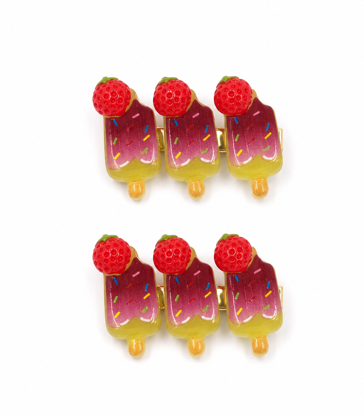Strawberry Chocolate Pop Trio Clip Pair on a white background