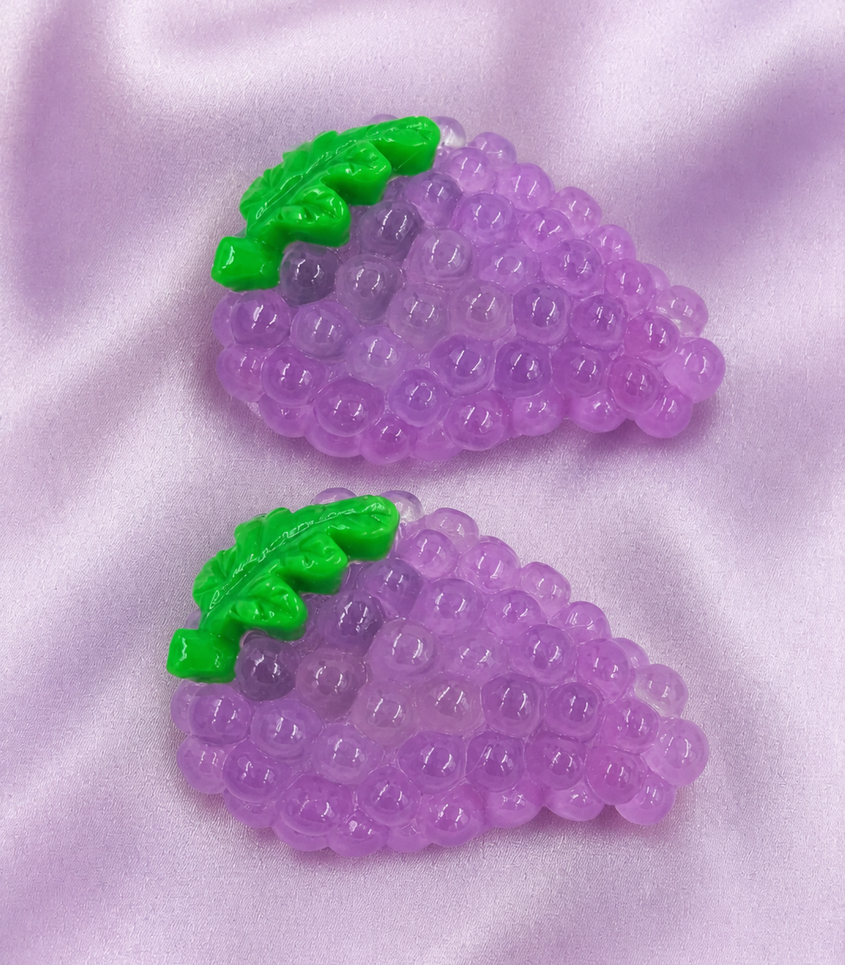 Triangular Grape Barrette Pair close-up view