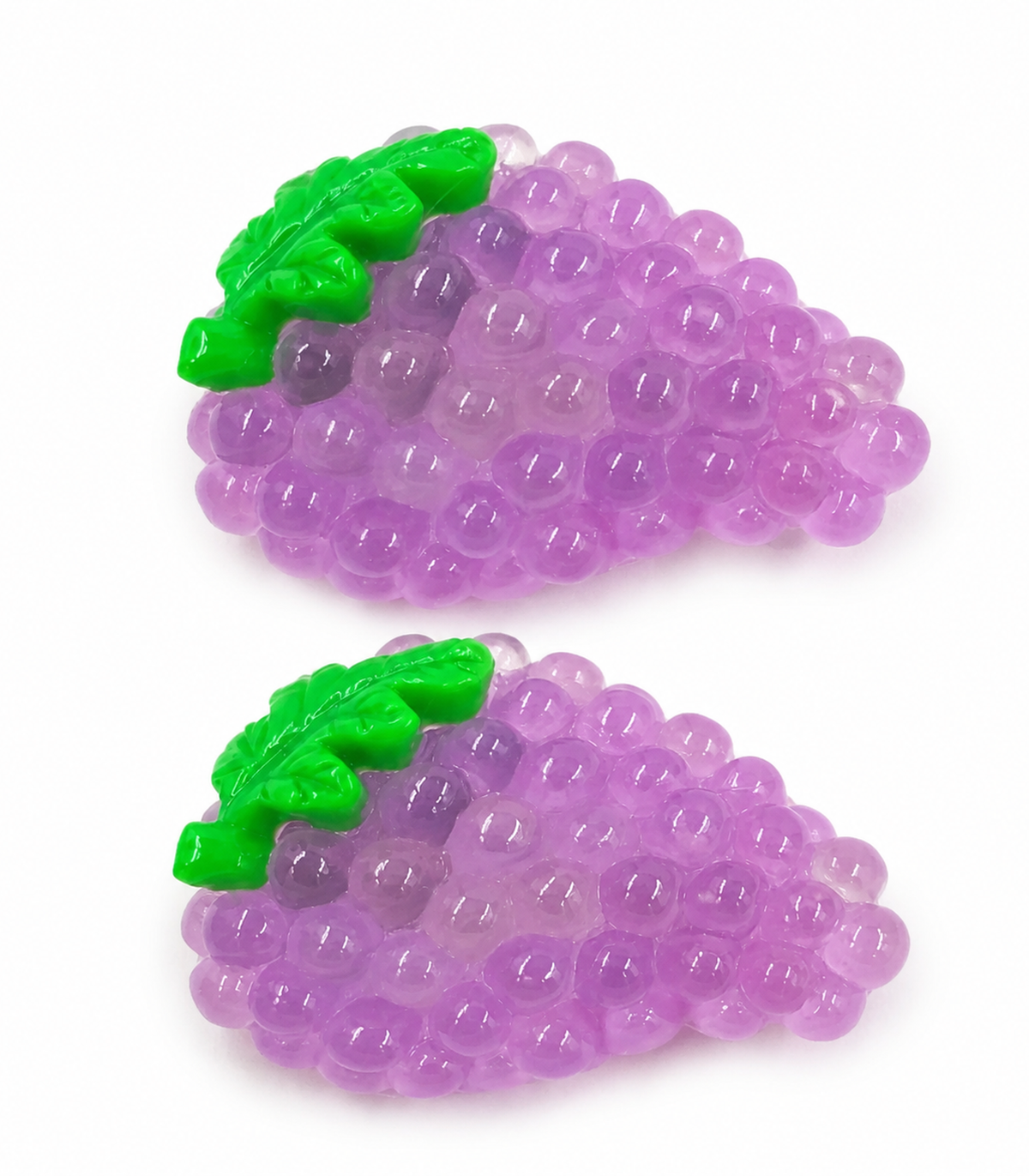 Triangular Grape Barrette Pair on white background