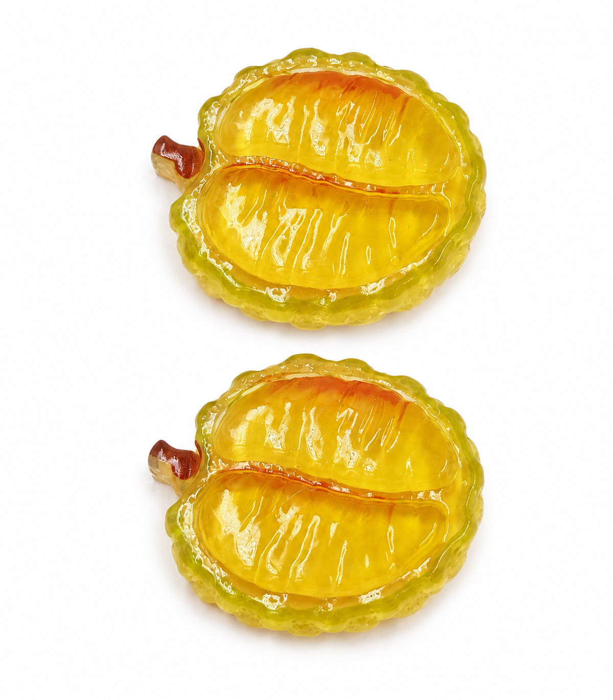 Yellow Citrus Barrette Pair on white background