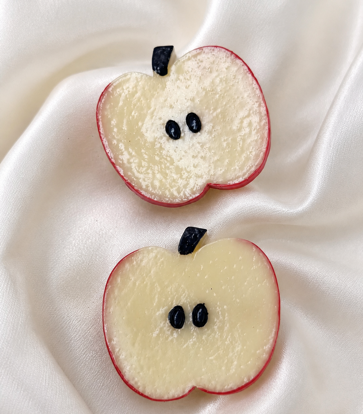 Apple Slice Barrette Pair close-up view