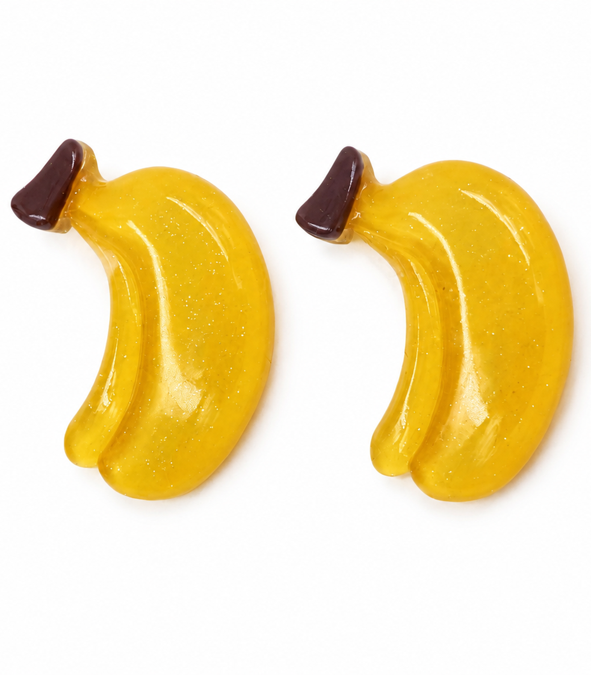 Banana Barrette Pair on white background