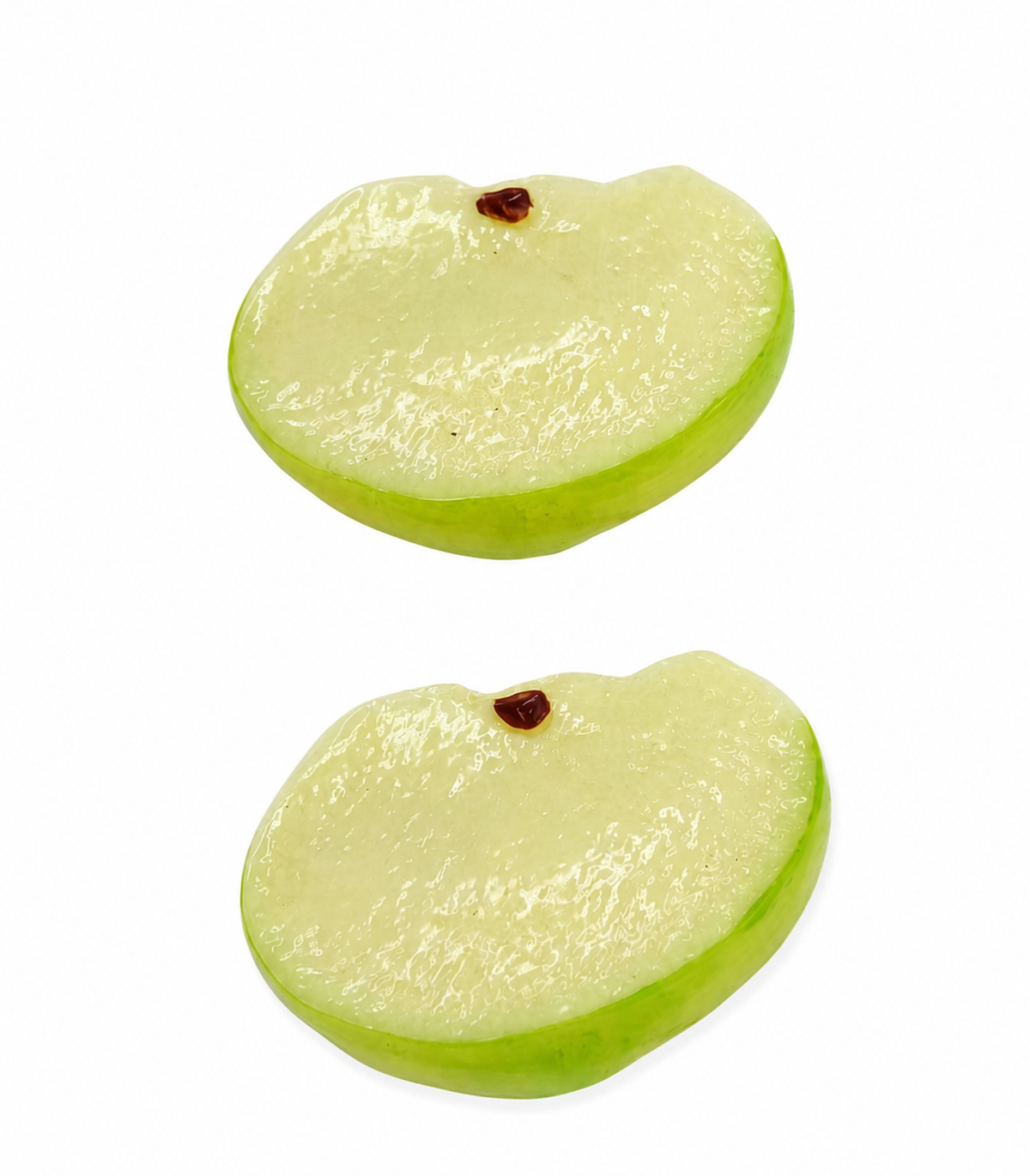 Green Apple Barrette Pair on white background