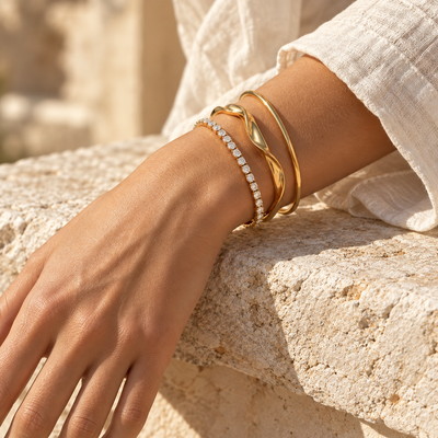 bangles styled naturally with modest ivory clothing