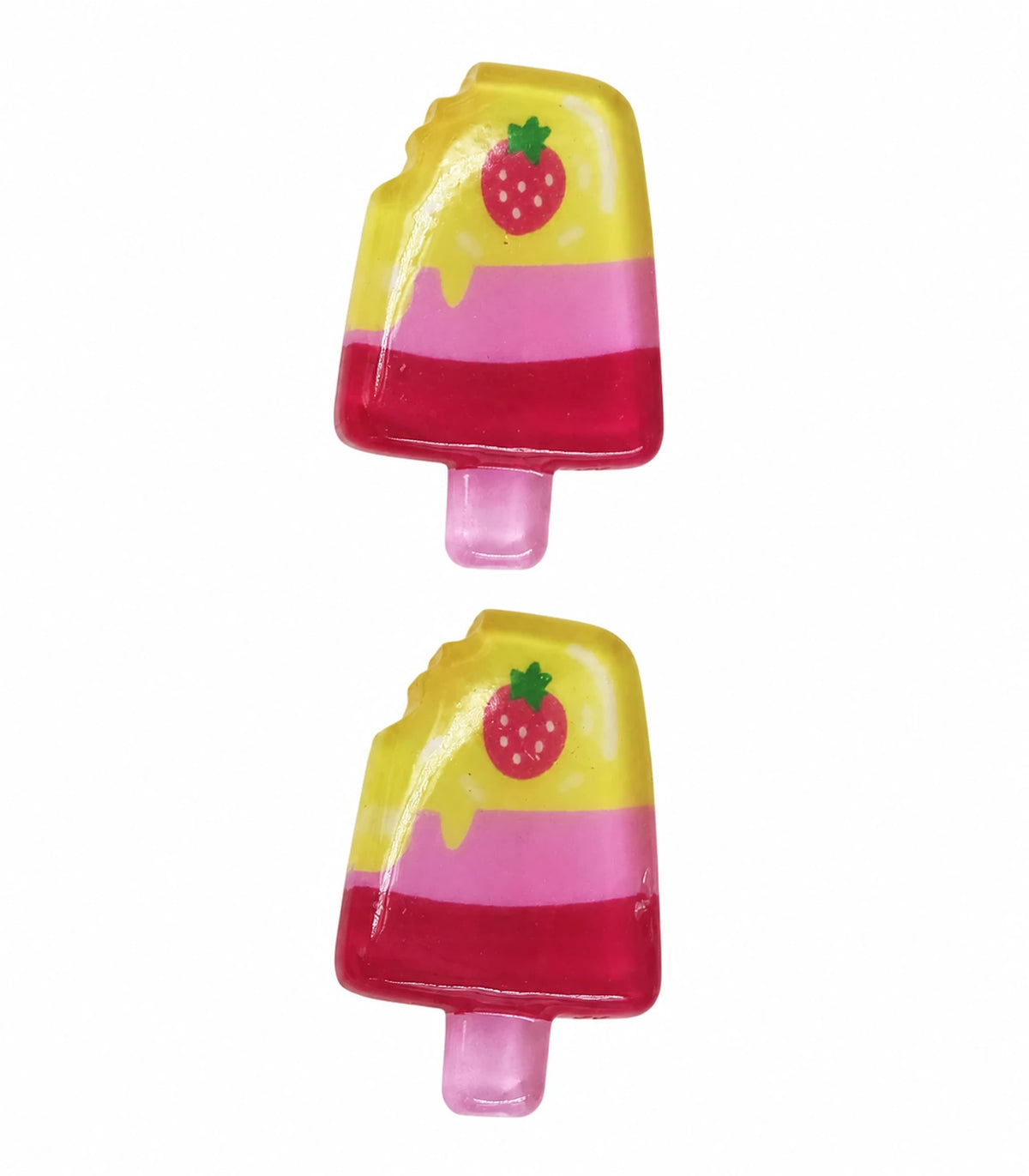 Layered Strawberry Popsicle Clip Pair on a clean white background