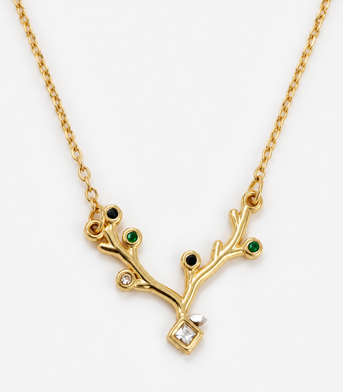 Close-up of Multicolor Branch Crystal Necklace