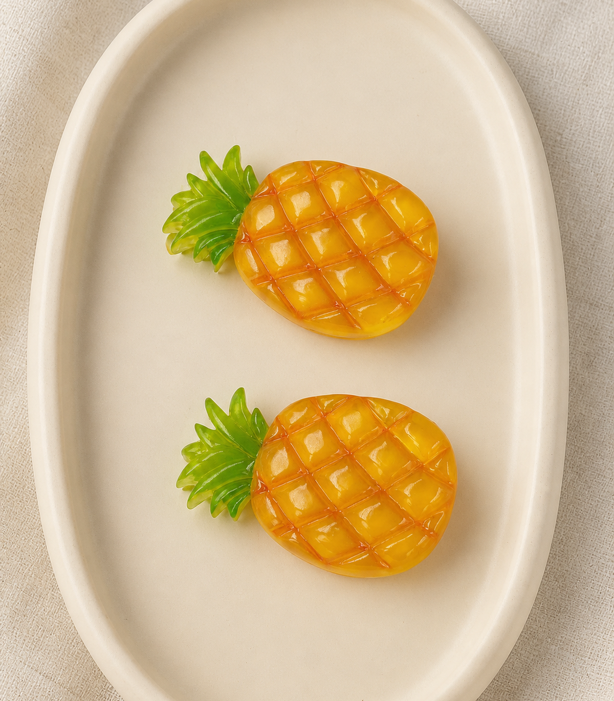 Pineapple Barrette Pair editorial flat lay