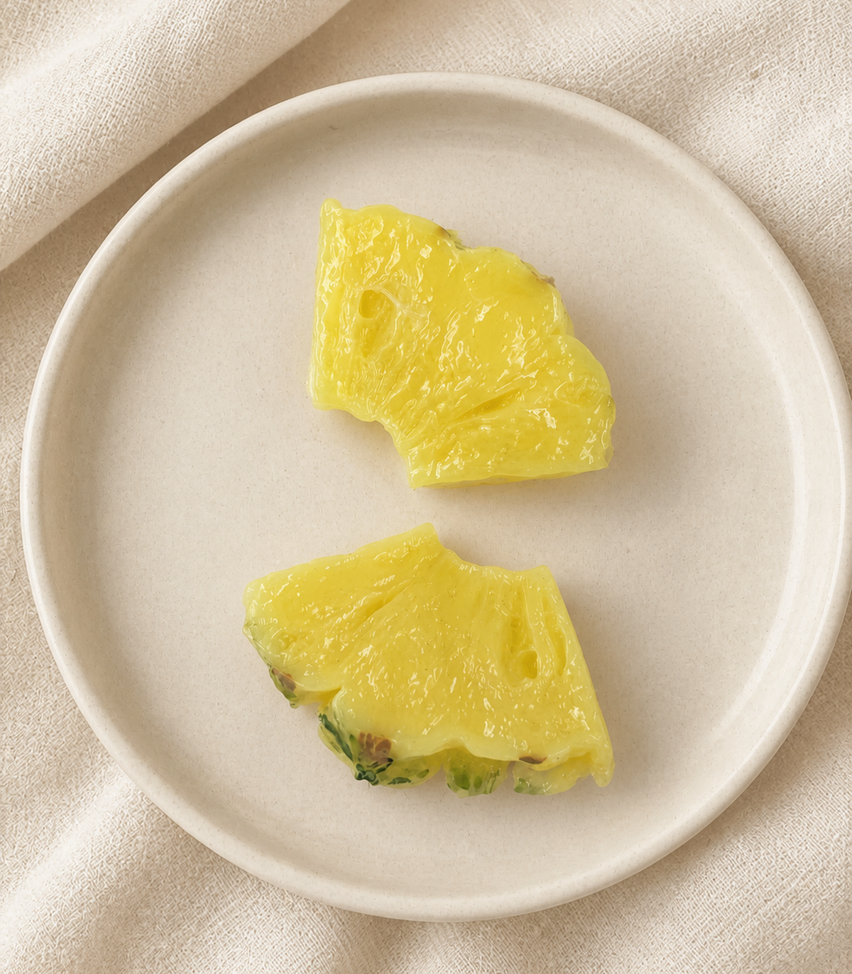 Pineapple Slice Barrette Pair editorial flat lay