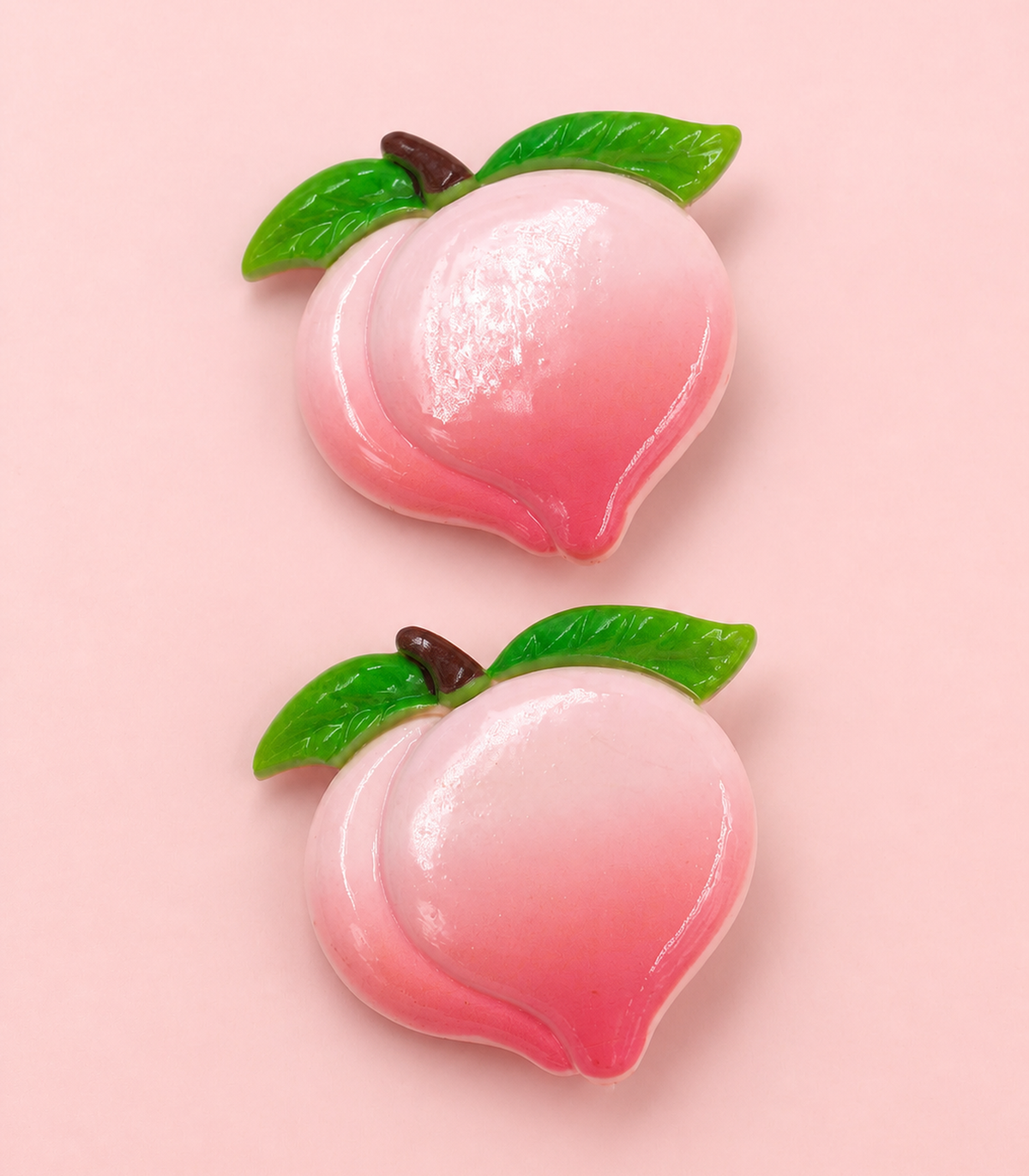 Pink Peach Barrette Pair editorial flat lay