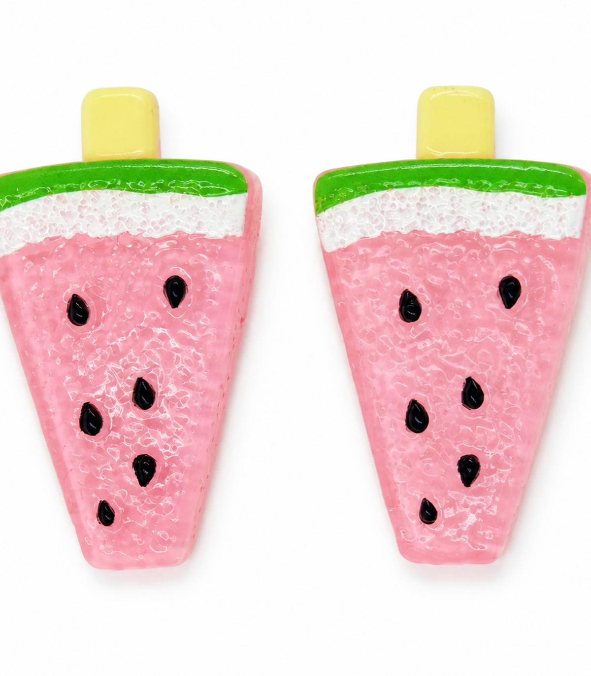 Pink Watermelon Barrette Pair on white background
