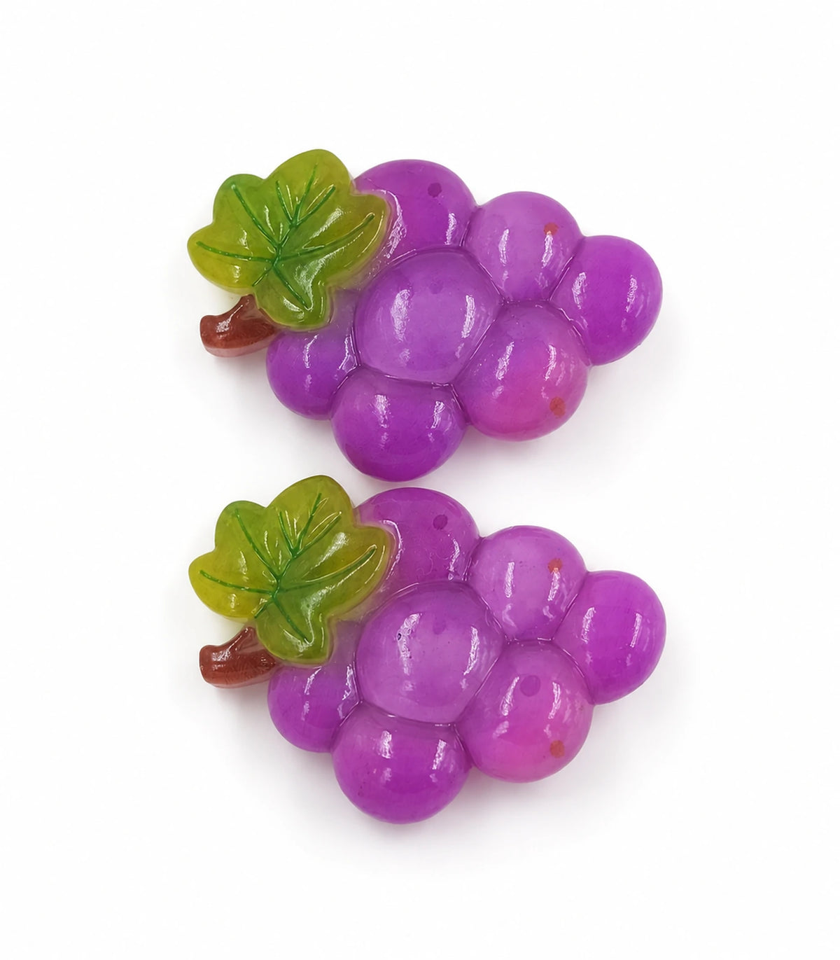 Purple Grape Cluster Clip Pair on a clean white background