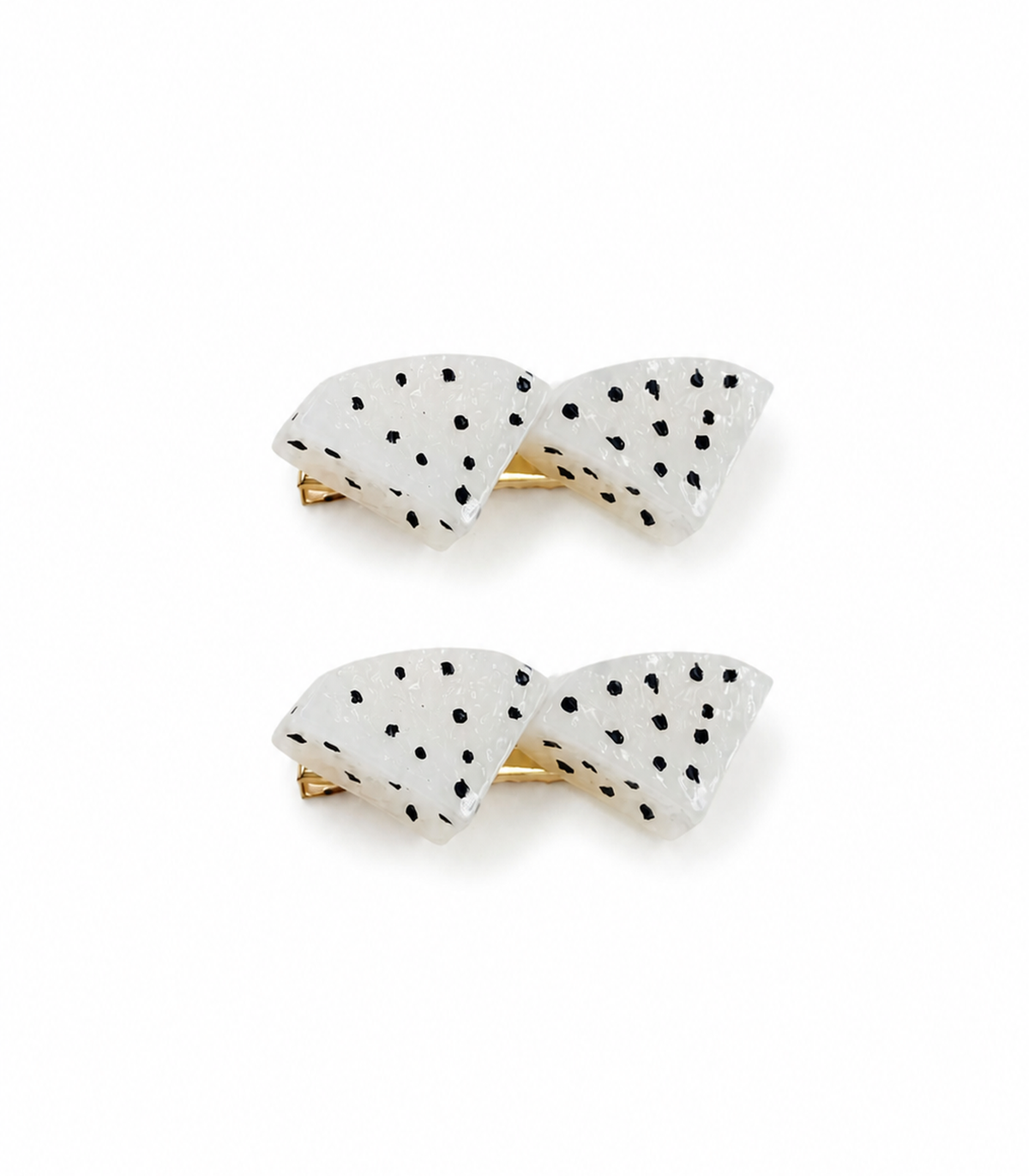 White Dragonfruit Double Wedge Clip Pair on a white background